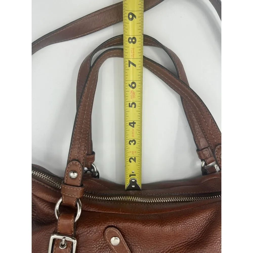 Coach F17566 Alexandra Brown Leather Tote Bag Convertible Crossbody Purse